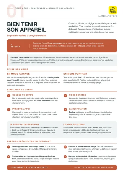 Fiche bien tenir son appareil