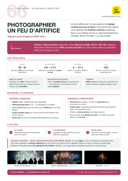 Fiche photographier un feu d'artifice