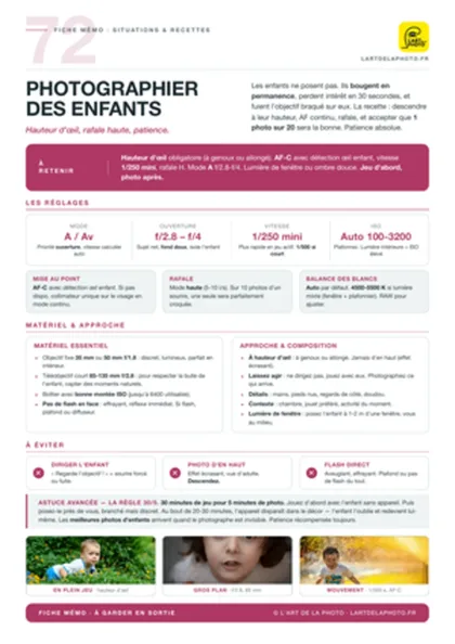 Aperçu de la fiche photographier ses enfants