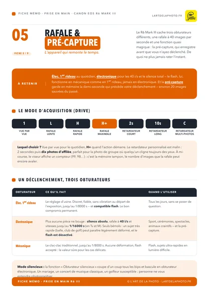 Fiche 5 : rafale et pré-capture