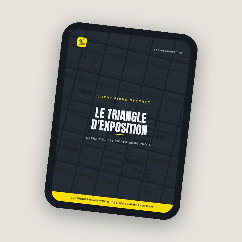 La fiche « Le triangle d'exposition » sur une tablette